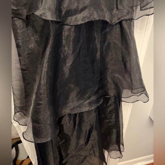 Lulus Black Organza Backless Tiered Formal Gown - M - Picture 10 of 13